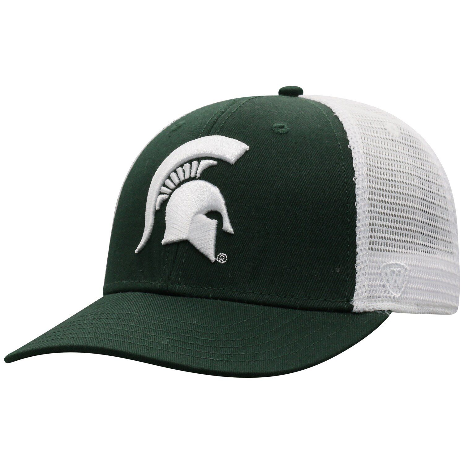 

Мужская кепка Top of the World зелено-белая Michigan State Spartans Trucker Snapback