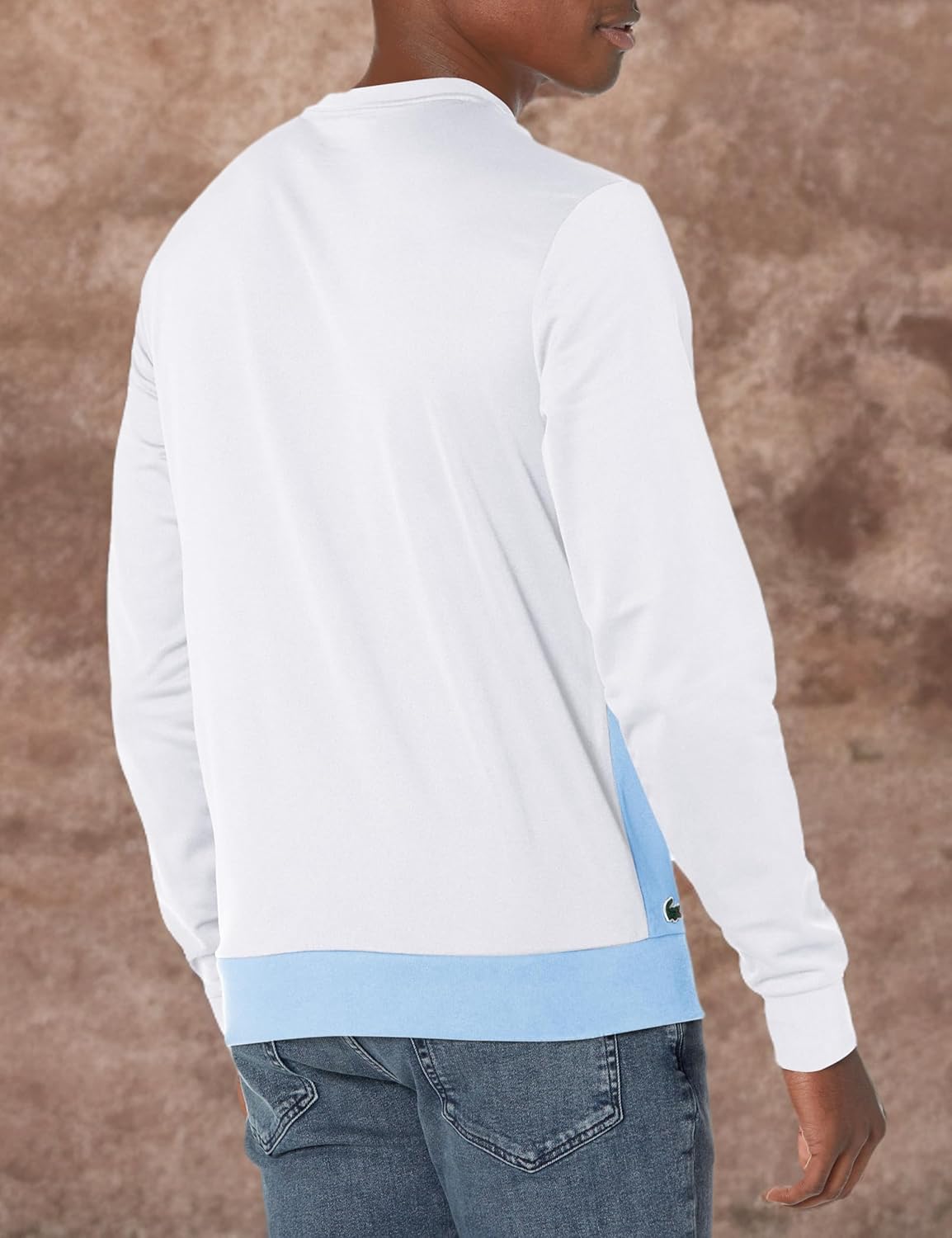 Мужская спортивная теннисная толстовка Lacoste Ripstop, White/Marine/Panorama — фото 3