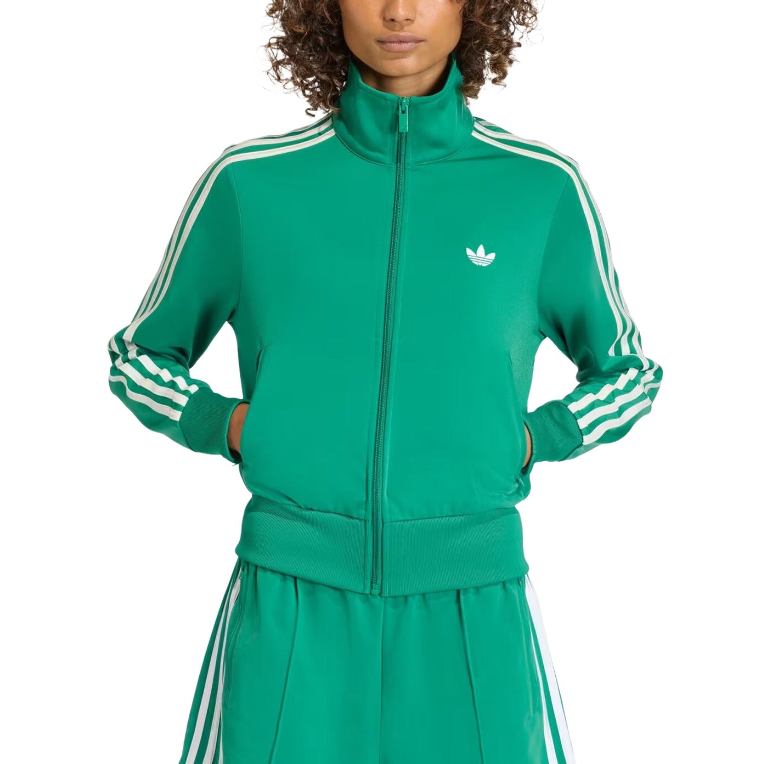 (WMNS) Спортивная футболка Adidas Firebird Classic Track Top 'Bold Green White' — фото 2