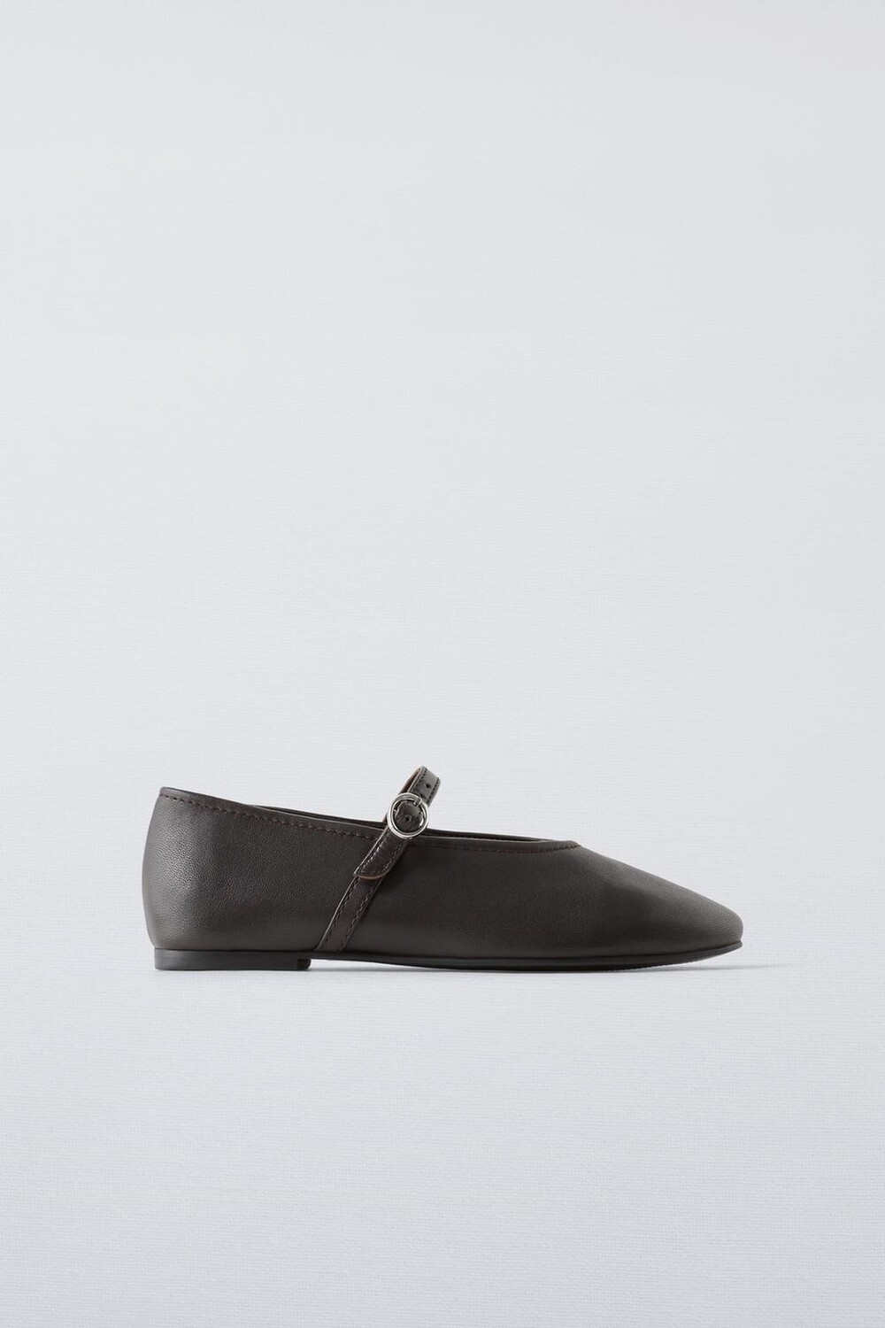 

Кожаные балетки ZARA, коричневый