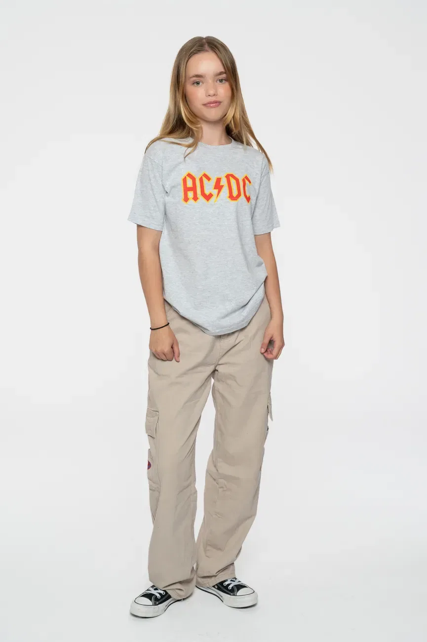 Футболка детская с логотипом AC/DC, серый — фото 2