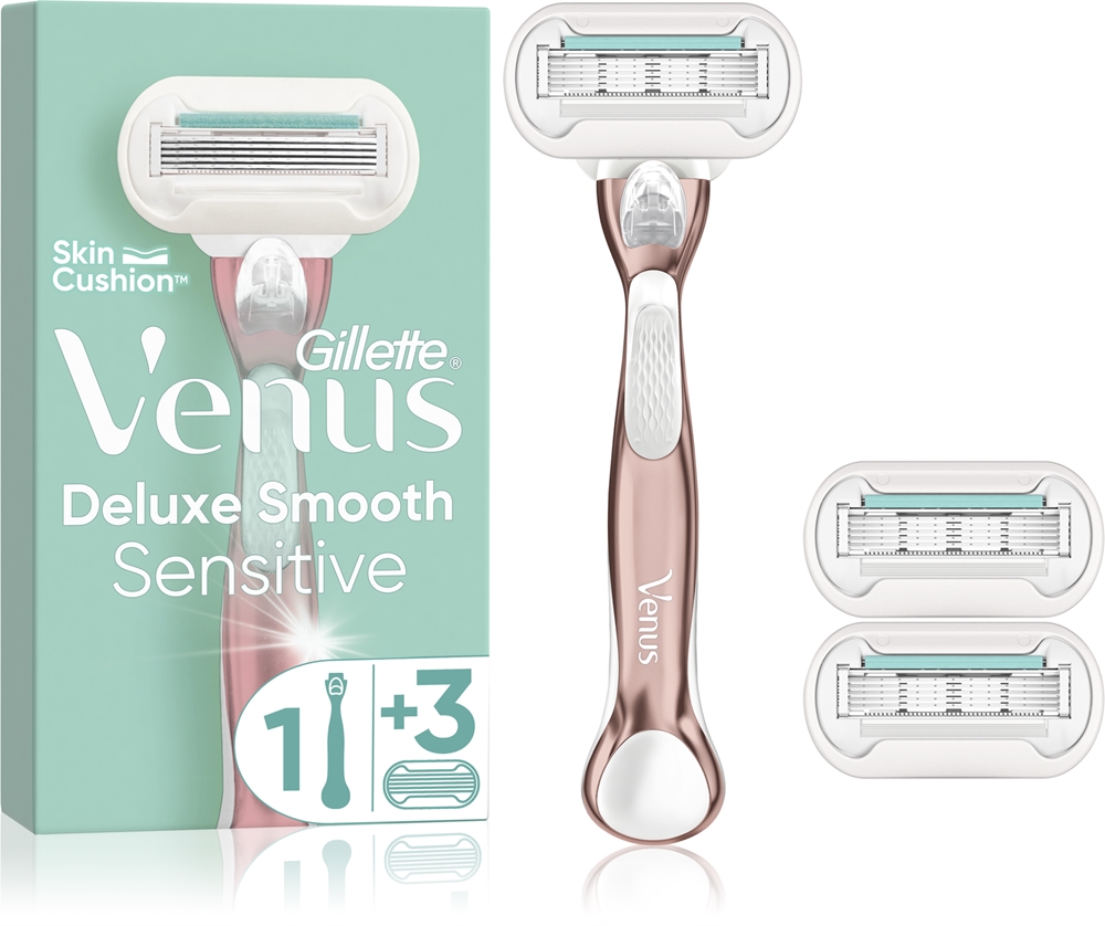 

Бритва Venus Deluxe Smooth Sensitive + сменные головки Gillette, rosegold 3 шт