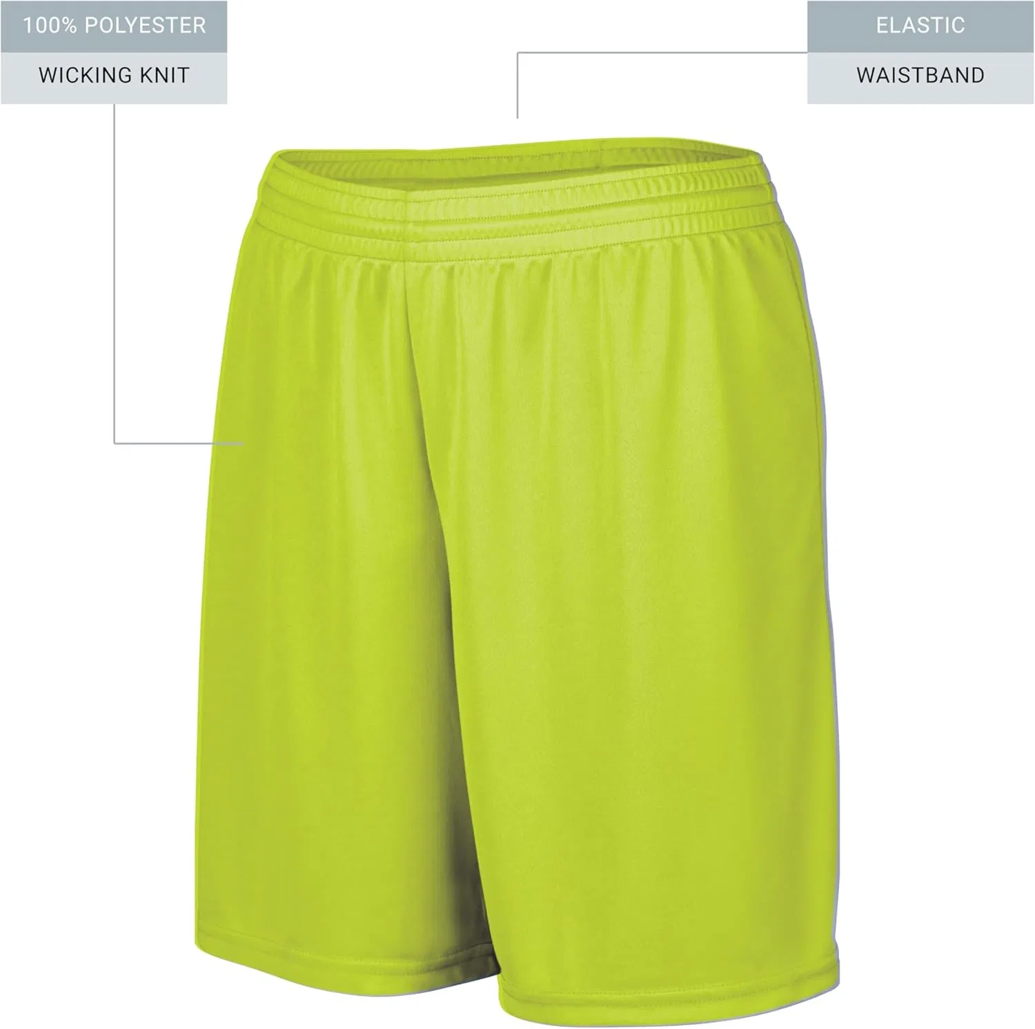 Женские спортивные шорты Augusta Sportswear Octane с длиной внутреннего шва 7 дюймов. Спортивная одежда для женщин, лайм — фото 3