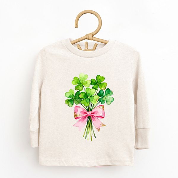 Футболка с длинным рукавом Clover watercolor bouquet The Juniper Shop, Natural — фото 3