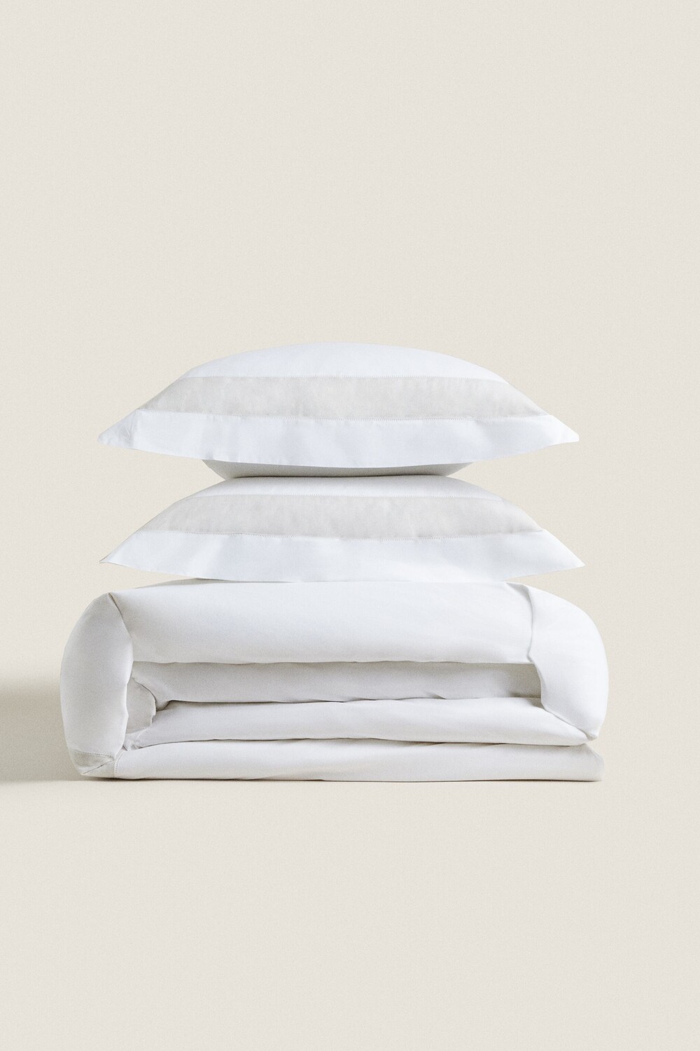 

Пододеяльник с льняной каймой Zara, белый