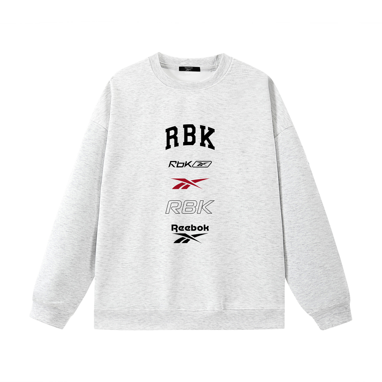 

Свитшот Unisex Crew Neck Moderate Heavyweight Reebok, белый heather серый (fleece-lined)