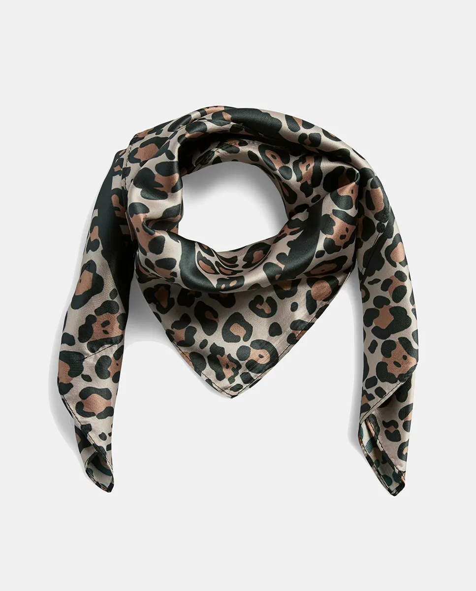 

Платок с леопардовым принтом Pieces, коричневый