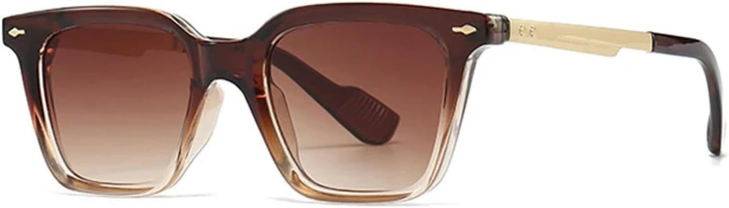 

Модные женские солнцезащитные очки класса люкс с заклепками, ретро-очки с градиентным переходом цвета, защита от УФ-излучения UV400, модные мужские солнцезащитные очки TVTBBVV, Tea Tea Gradient