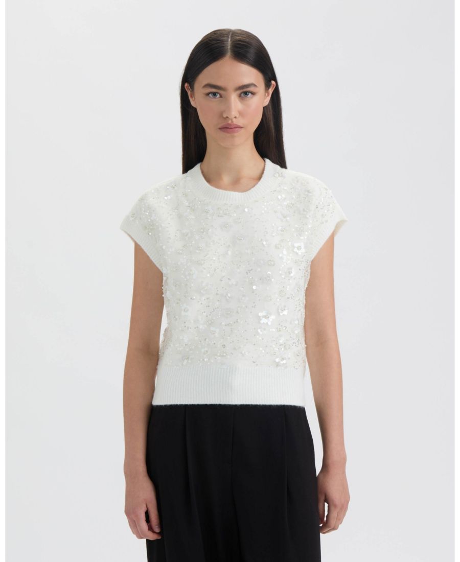 

Женский свитер без рукавов NVLT с пайетками Alpenhaus, Marshmallow