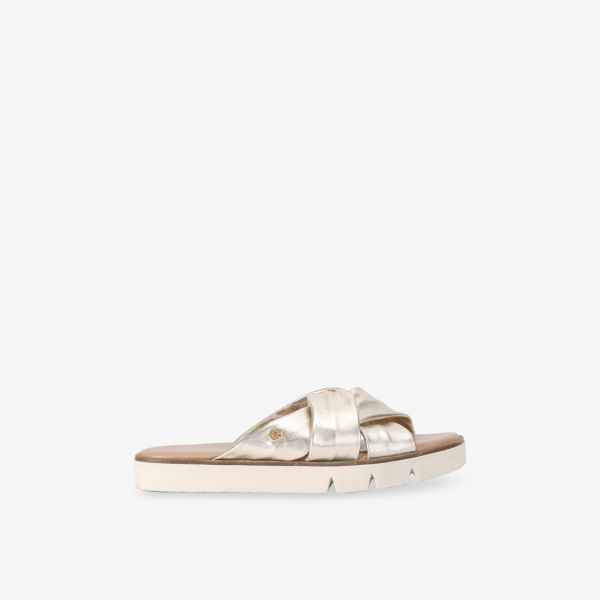 Сандалии кожаные Carvela Comfort Vita с перекрещивающимися ремешками, золотой