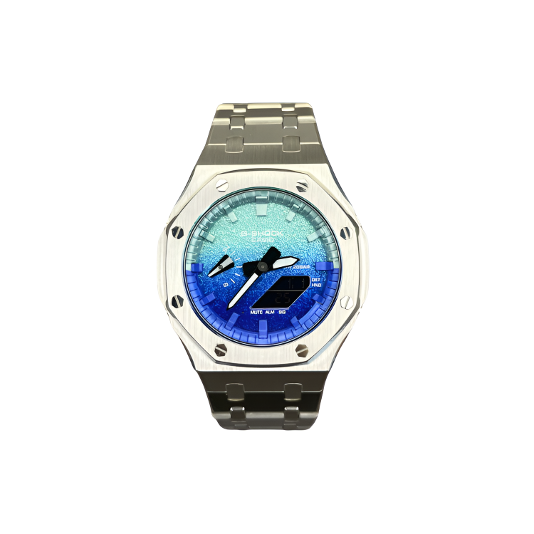 

CASIO Ремешок из нержавеющей стали с кварцевым механизмом Retrofit Series, унисекс, синий циферблат