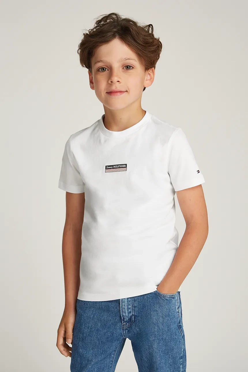 

Хлопковая футболка для детей Tommy Hilfiger, белый