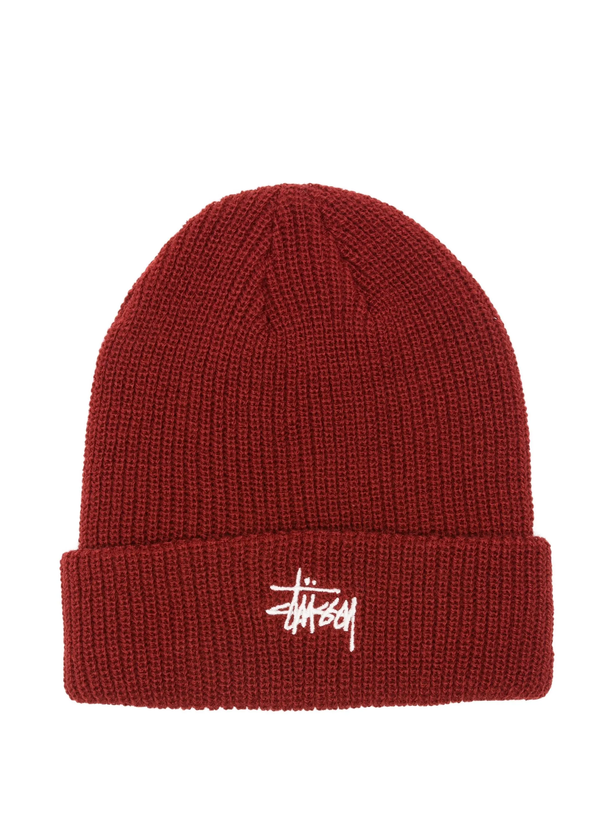 

Шапка бини с вышитым логотипом Stüssy, красный