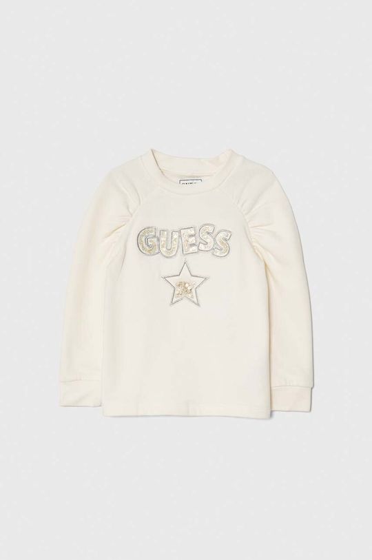 

Детская хлопковая толстовка Guess, бежевый