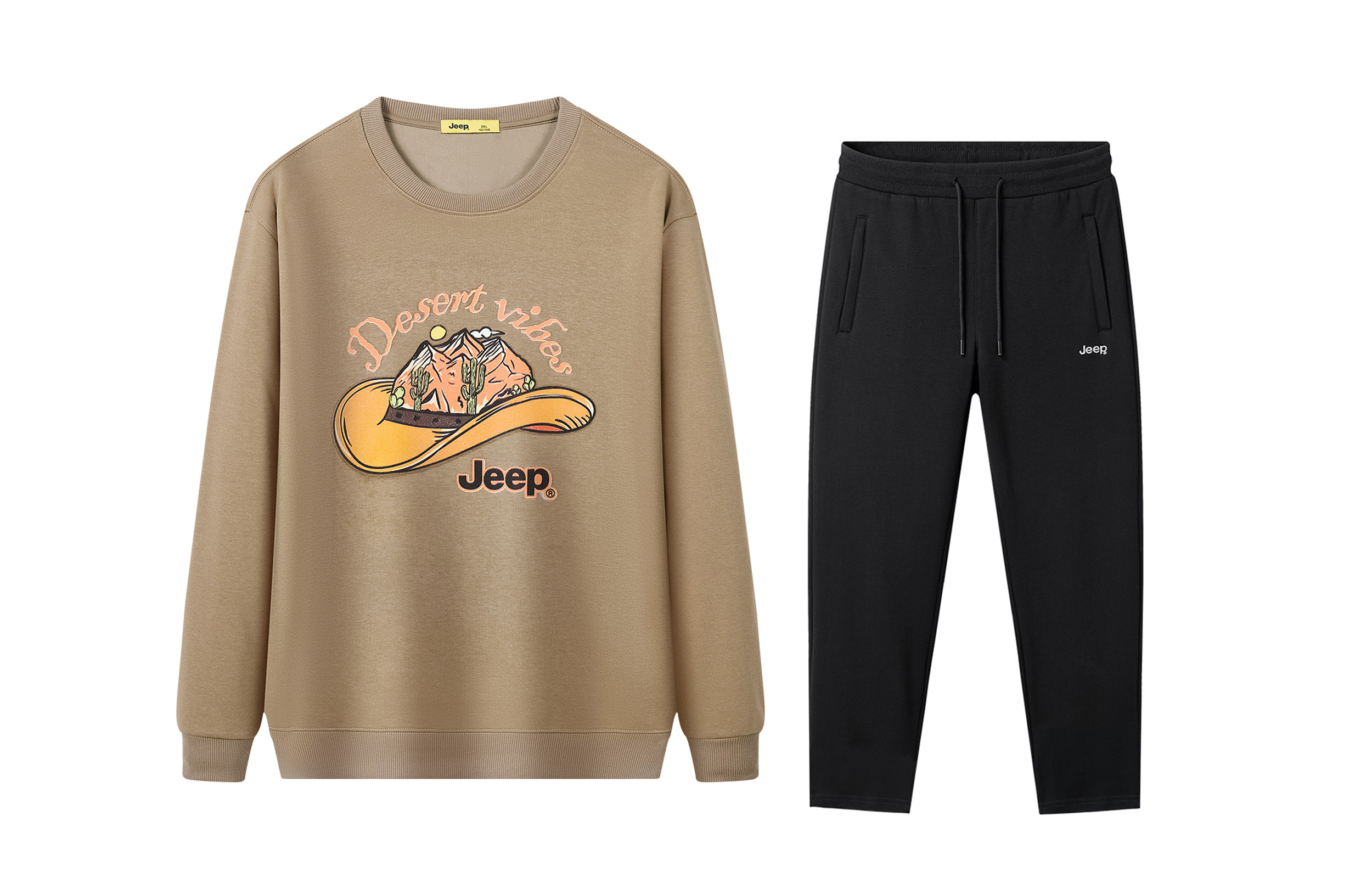 

Свитшот-сет City Casual Collection Unisex Jeep, темно-coffee+черный casual pants