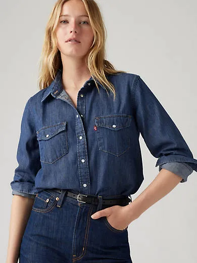 

Культовая джинсовая рубашка в стиле вестерн Levi's, цвет Air Space - Dark Wash