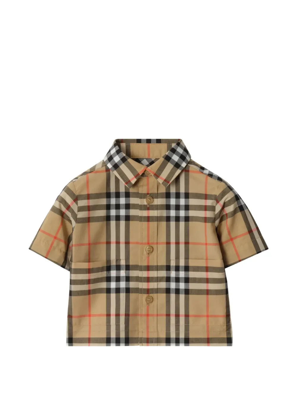 Комплект из двух предметов из хлопка в клетку BURBERRY KIDS, бежевый