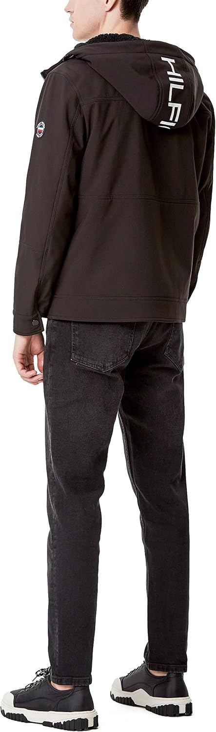 Мужская спортивная куртка Tommy Hilfiger Soft Shell с подкладкой из шерпы, Black Tech — фото 2