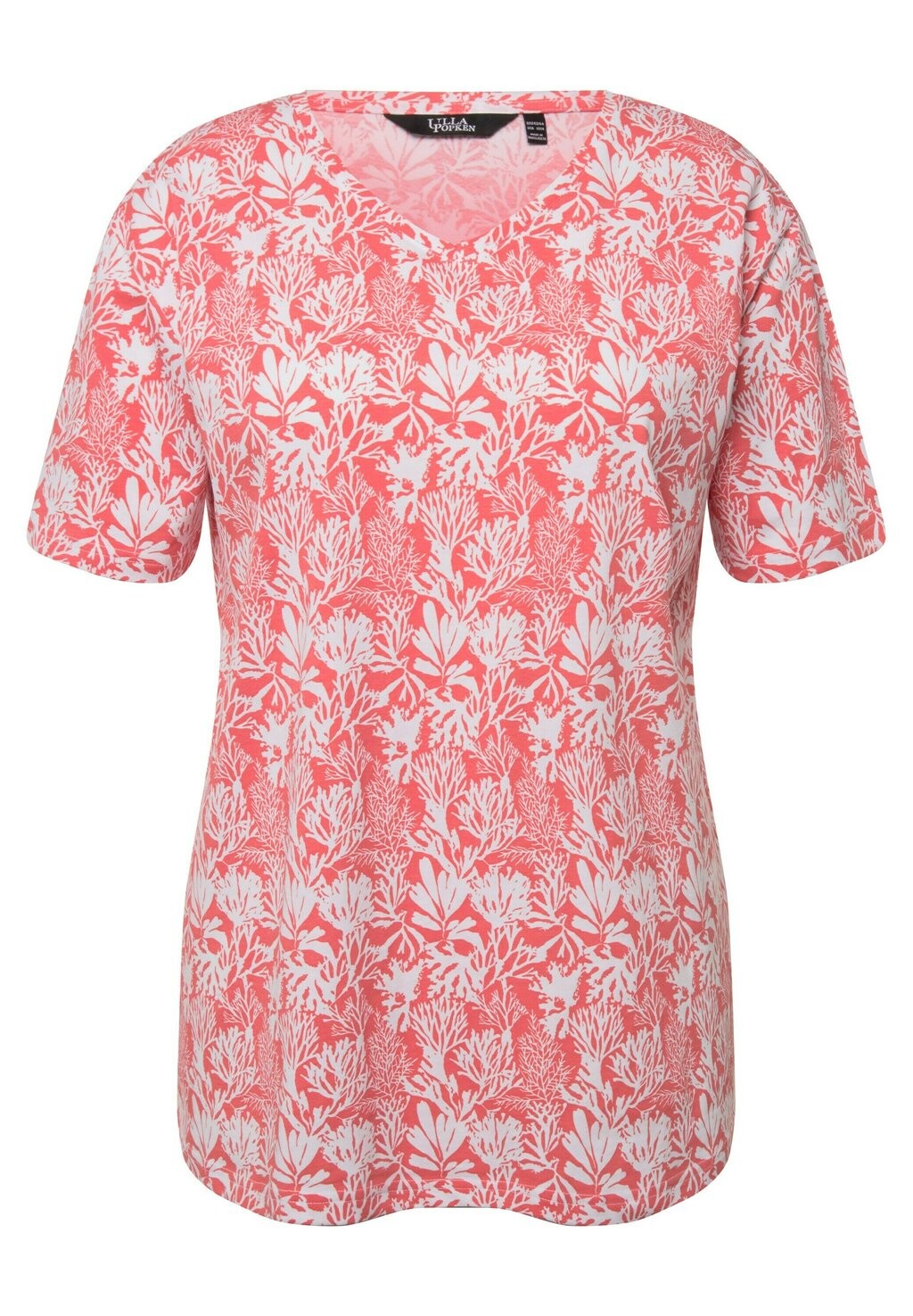 

Футболка с принтом CORAL REEF SHORT SLEEVE V-NECK Ulla Popken, коралл