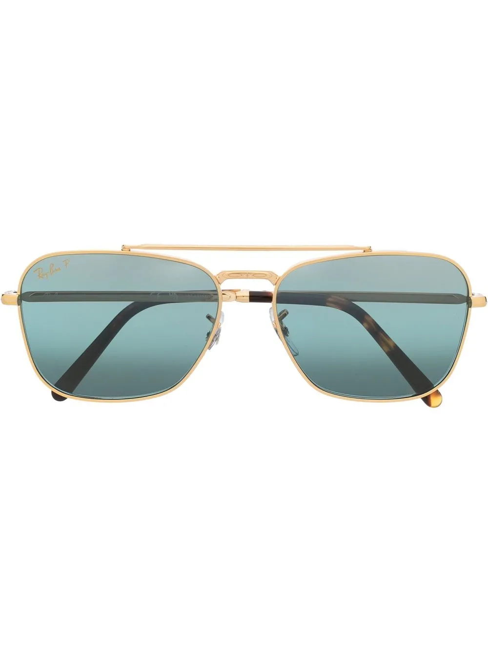 

Солнцезащитные очки-авиаторы в прямоугольной оправе Ray-Ban, золотой