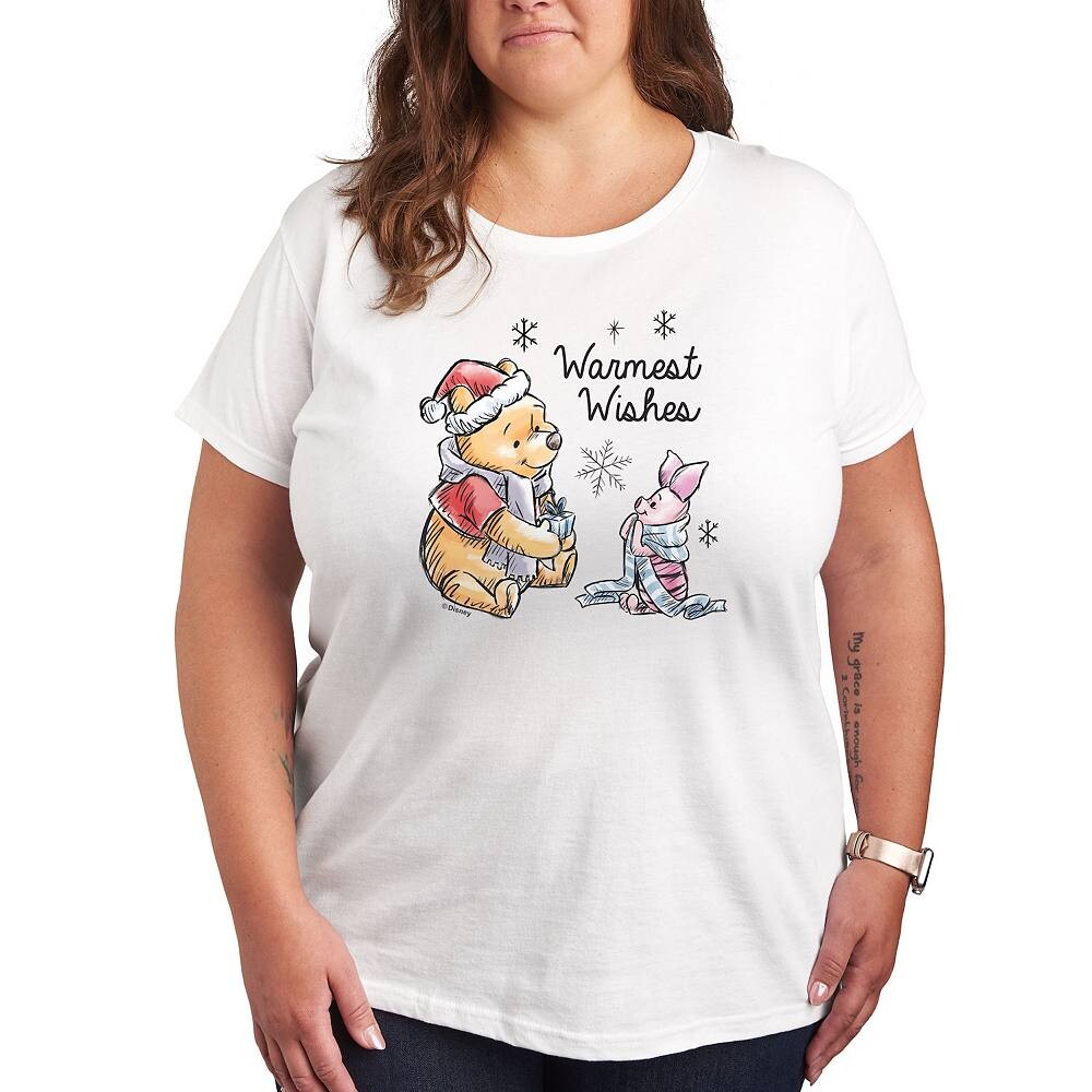 

Футболка Disney's Winnie The Pooh Piglet & Pooh Plus с рисунком «Самые теплые пожелания», белый