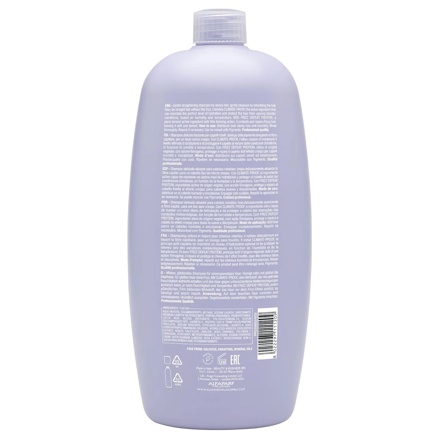 Alfaparf Milano Semi Di Lino Smooth Conditioner для непослушных и пушащихся волос - смягчающий кондиционер с семенами льна для контроля влажности 1000 мл (.) — фото 2