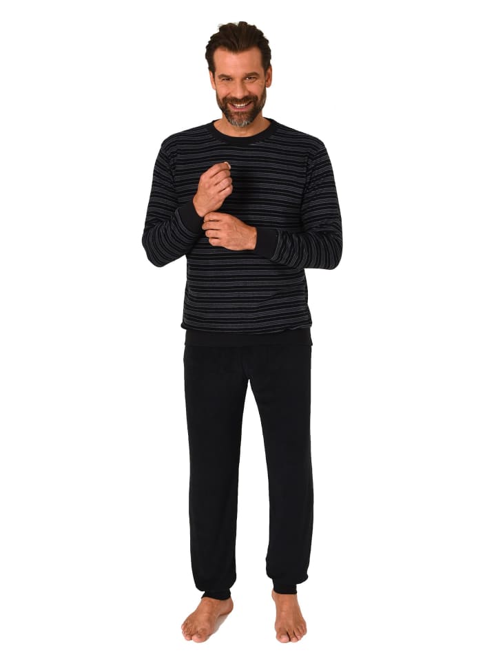 

NORMANN Пижамный комплект из махровой ткани с длинными рукавами и манжетами - 83313, цвет антрацит