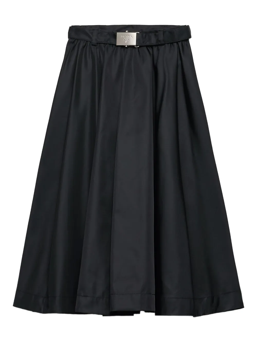 

Плиссированная юбка с поясом Prada, черный