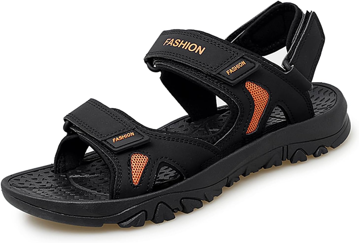 

Мужские кожаные треккинговые сандалии Abborora для улицы, спортивные, открытый носок, водонепроницаемые, противоскользящие, летние, сандалии для рыбалки и пляжа, черный