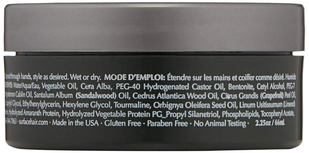 Средство для укладки волос SURFACE Hair Men Styling Mud - Лен и бамбук обеспечивают гибкие и прочные волокна для придания формы, моделирования и фиксации матовой укладки - 2,25 унции — фото 4