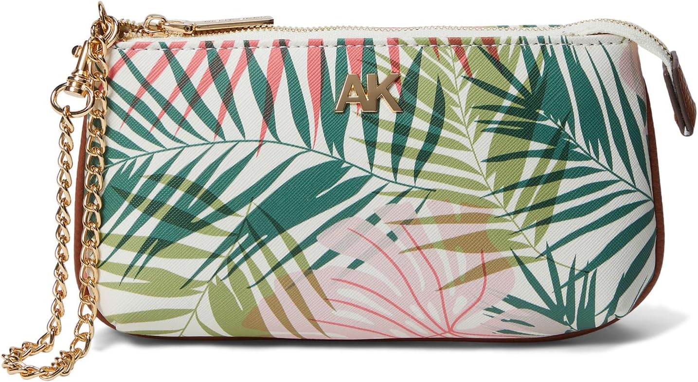 

Сумка Anne Klein AK Palm Print Wristlet w/ Chain Strap, цвет Fruit Punch Multi Palm/Saddle