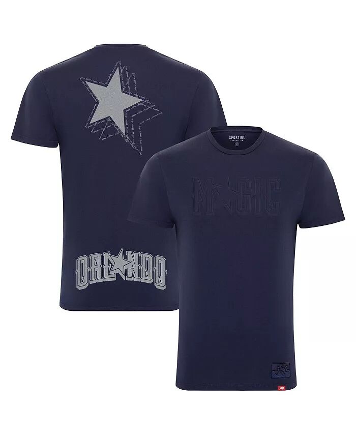 

Мужская и женская футболка Heather Navy Orlando Magic x JEFRE 2023/24 City Edition Bingham Sportiqe, синий