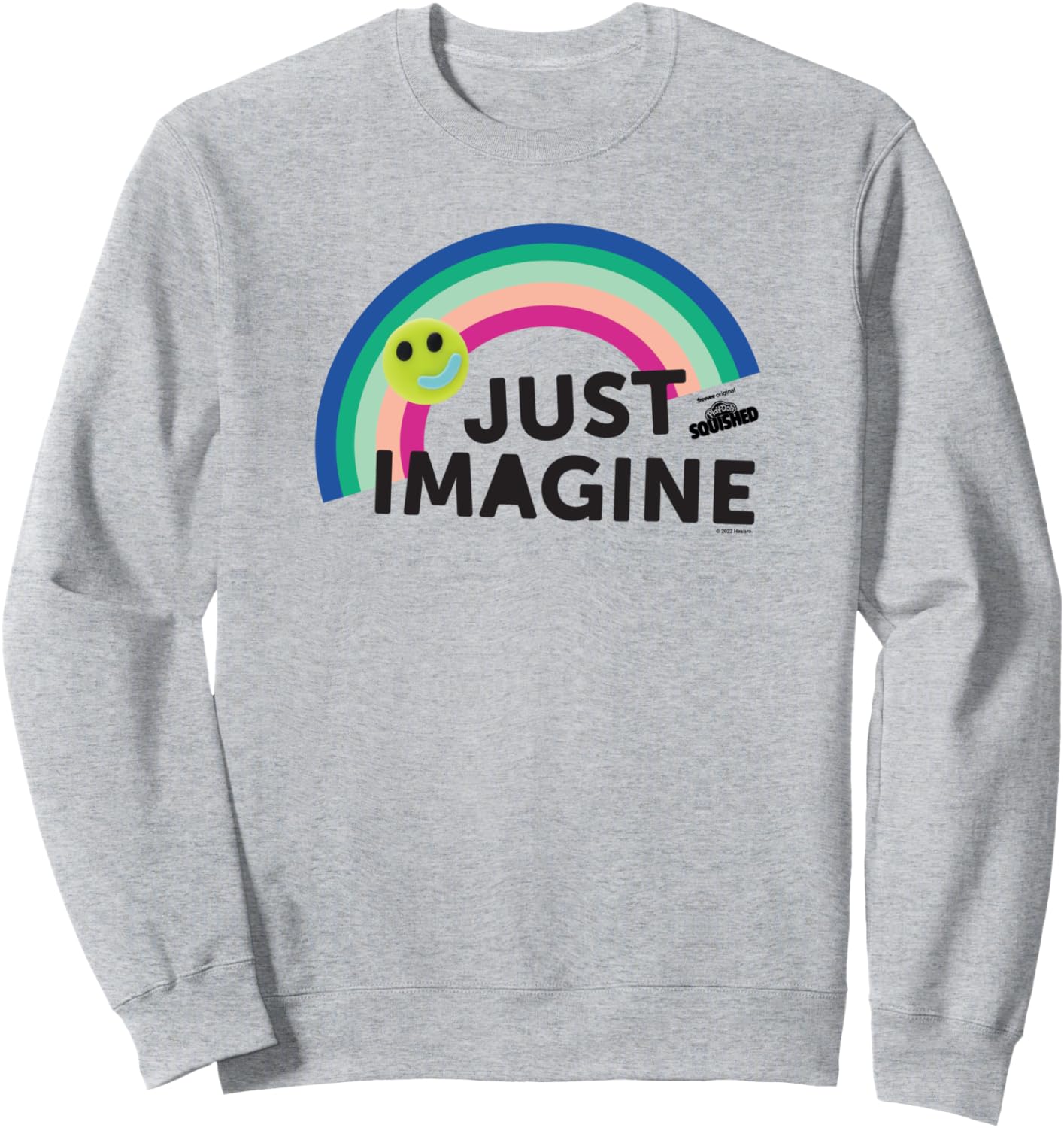 

Толстовка Play-Doh Squished Just Imagine с радужным смайликом, серая