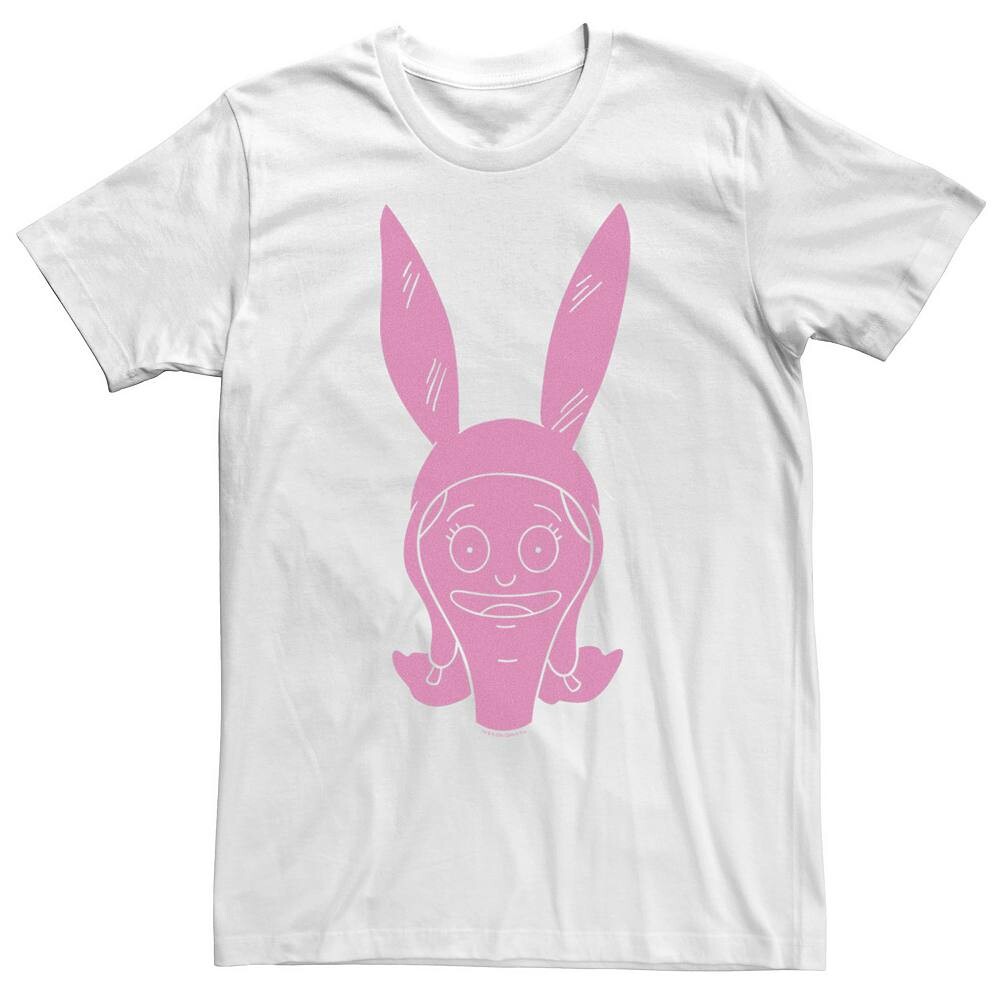 

Мужская футболка Bob's Burgers Louise Pink Hue с портретом и большой головкой Licensed Character, белый