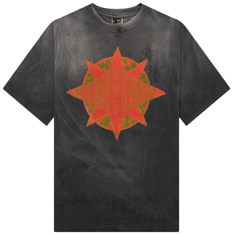 

Футболка SAINT Mxxxxxx x Denim Tears Saint Tears Tee 'Black', черный