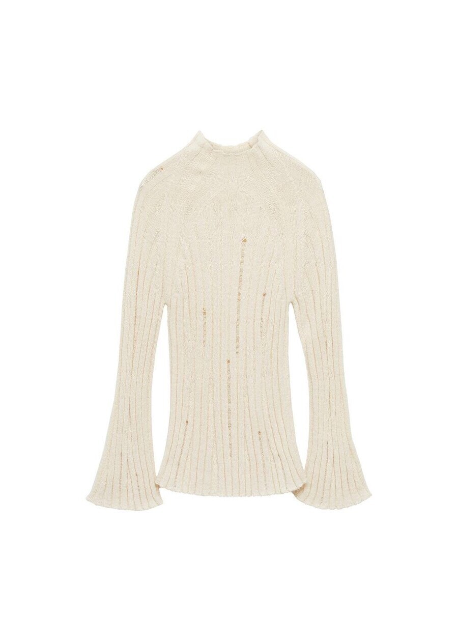 

Тонкий вязаный свитер MANGO Sweater Bone, кремовый