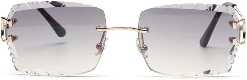 

Мужские и женские солнцезащитные очки без оправы с защитой от УФ-излучения UV400, металлическая оправа, для использования на открытом воздухе UYPTK, Dark Green