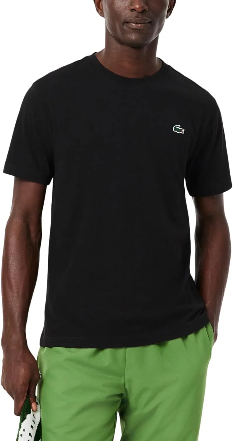 Футболка спортивная Lacoste Ultra Dry, Black/Lamb's Lettuce