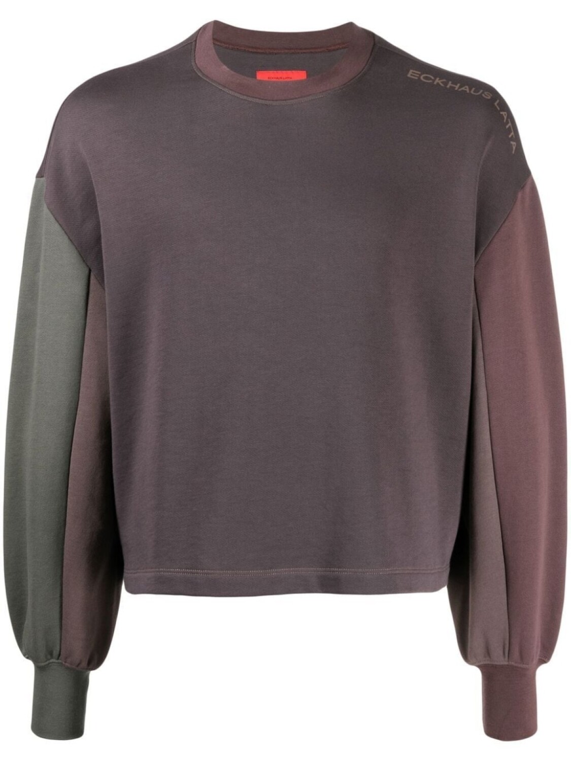 

Eckhaus Latta panelled-design cotton sweatshirt, коричневый