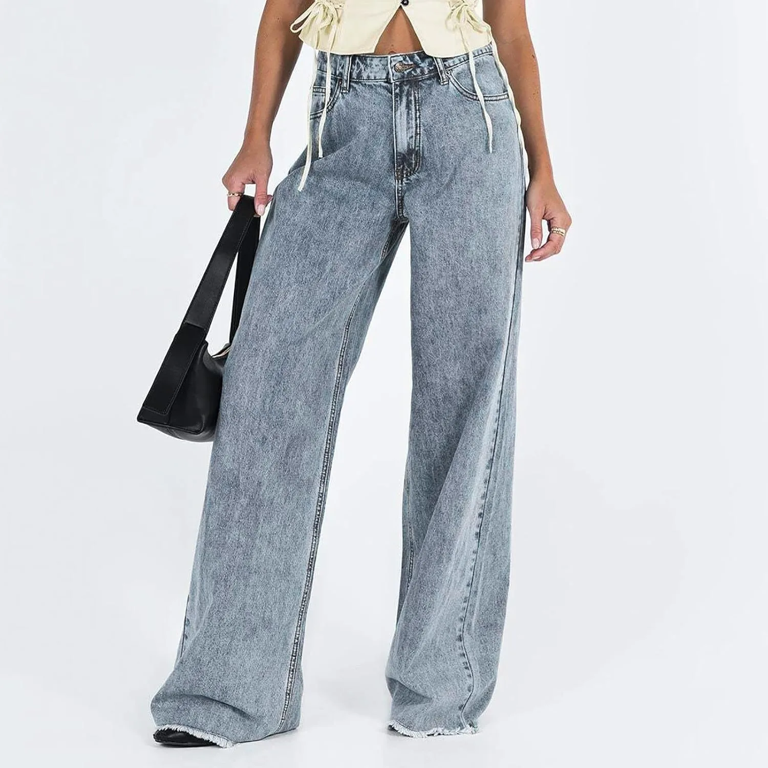 Женские джинсы Wide Leg High Waisted Strechy Baggy — фото 2