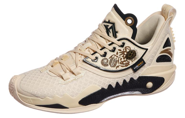 

Anta Shock Wave 5 Противоскользящие и дышащие низкие баскетбольные кроссовки с азотной технологией Мужские Коричневый Черный, Белый Черный