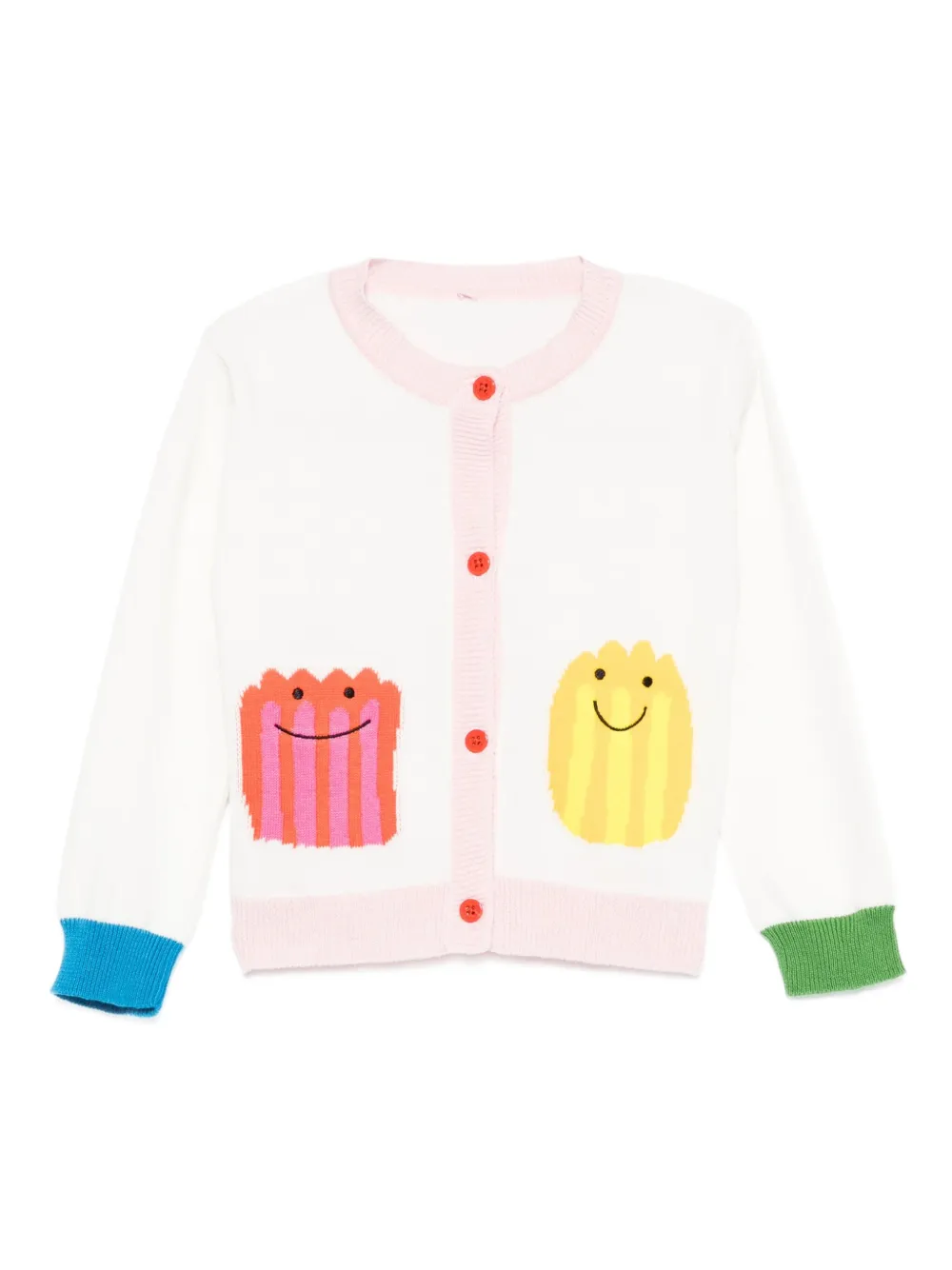 

Кардиган со счастливыми лицами Stella McCartney Kids, белый