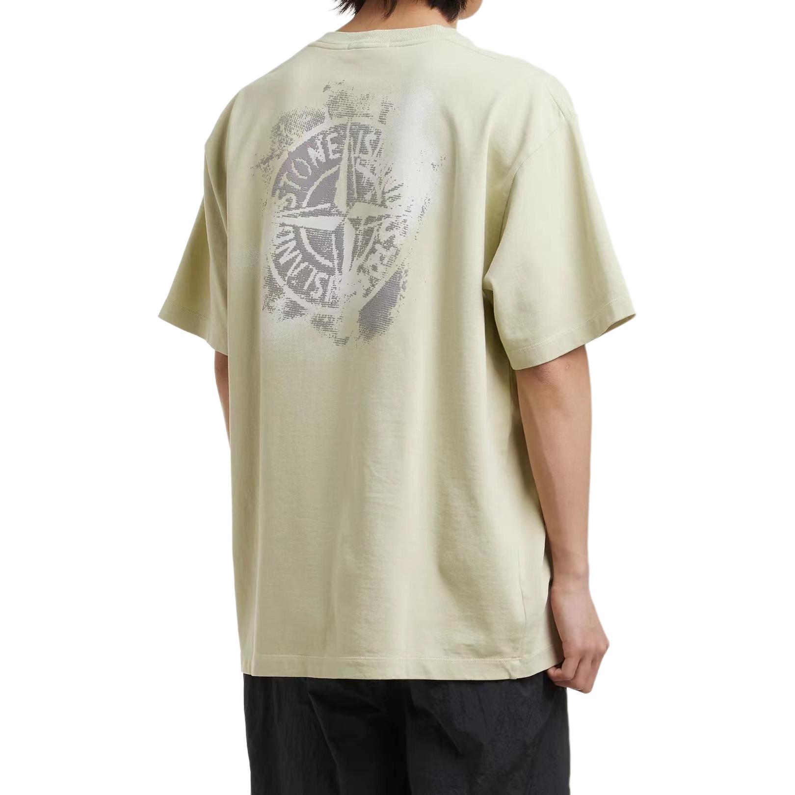 Футболка с коротким рукавом камуфляж STONE ISLAND, фисташковый зеленый — фото 4