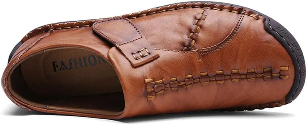 Лоферы кожаные UPIShi Leather, Красный/Коричневый — фото 4