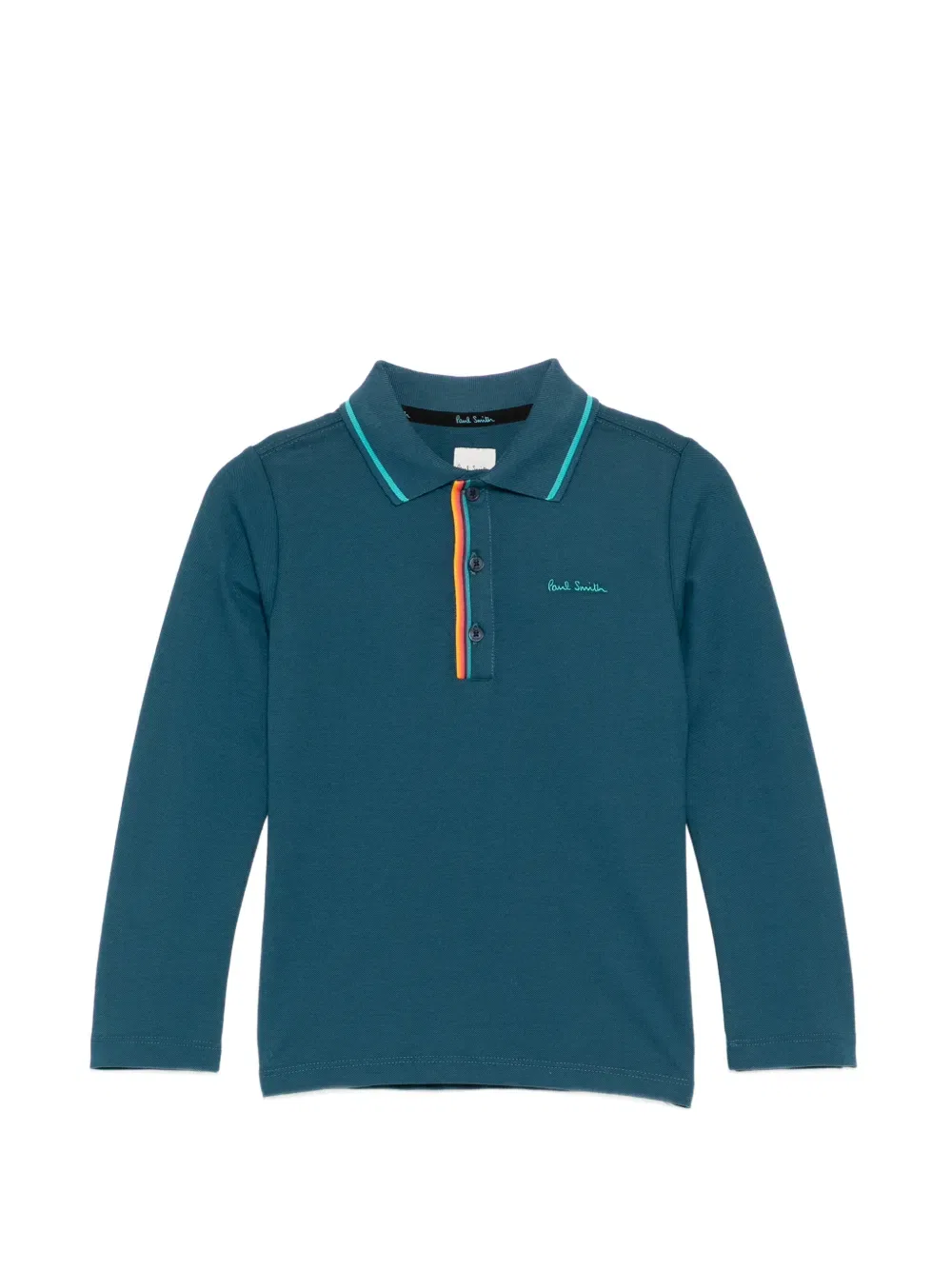 Поло с вышитым логотипом Paul Smith Junior, синий