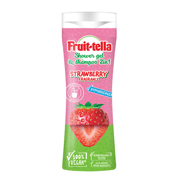 

Гель для душа и шампунь для волос 2в1 клубника, 300 мл Fruit-Tella