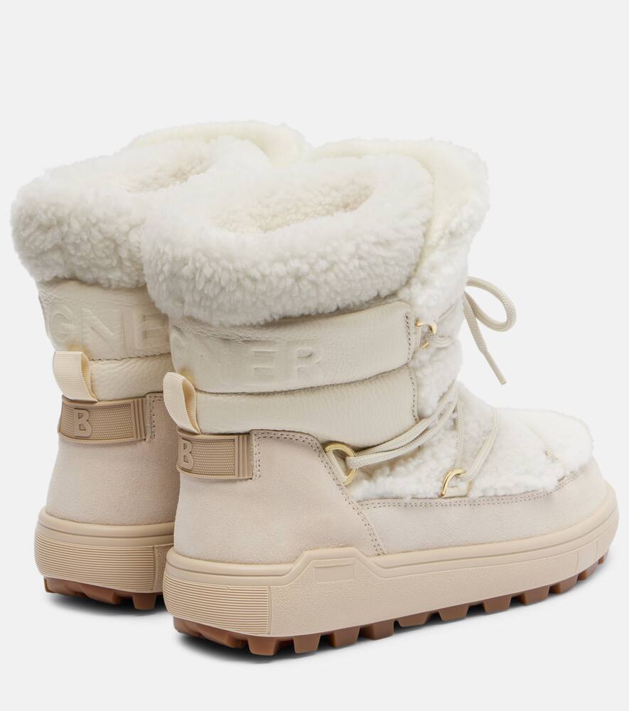 Шамони замшевые зимние ботинки с отделкой из овчины Bogner, Off White — фото 2