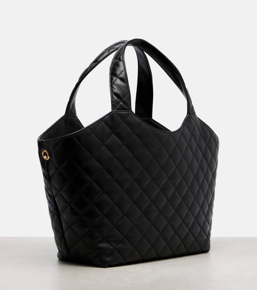 Айкер средняя стеганая кожаная сумка через плечо Saint Laurent, Black — фото 4