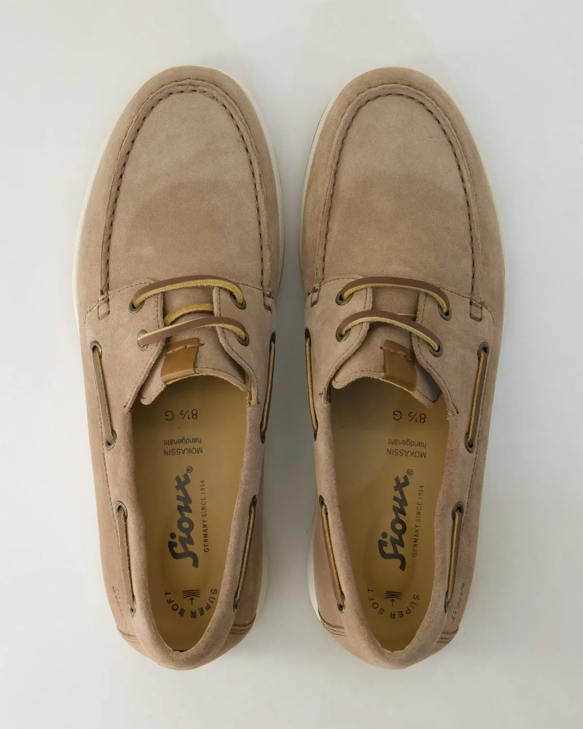 Schnürschuhe Veloursleder Sioux, бежевый — фото 4