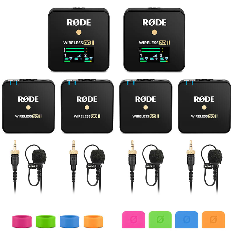 

Микрофон RODE WIGO II x2, Lavalier II x4, COLORS3, Cloth